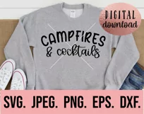 Campfires and Cocktails SVG - Camping PNG - Camp Life SVG Product Image 2