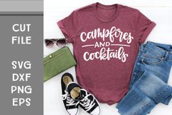 Campfires and Cocktails, Hand Lettered, Cut File Product Image 1