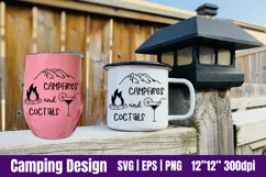 Campfires and Cocktails SVG, Camping SVG, Camping Quote SVG Product Image 2