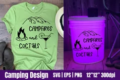 Campfires and Cocktails SVG, Camping SVG, Camping Quote SVG