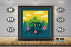 Camping 3D Shadowbox Layered Papercut SVG File Product Image 2