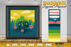 Camping 3D Shadowbox Layered Papercut SVG File Product Image 1