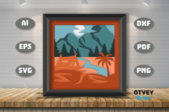 Camping 3D Shadowbox Layered Papercut SVG File Product Image 1