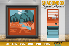 Camping 3D Shadowbox Layered Papercut SVG File Product Image 2