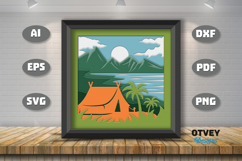 Camping 3D Shadowbox Layered Papercut SVG File Product Image 2
