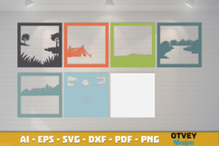 Camping 3D Shadowbox Layered Papercut SVG File Product Image 3
