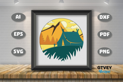 Camping 3D Shadowbox Layered Papercut SVG File Product Image 3