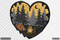 Heart Shape Camping Scene Sublimation Product Image 1