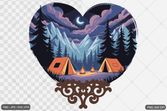 Heart Shape Camping Scene Sublimation Product Image 1