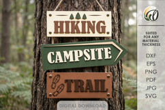 3D Camping Arrow Sign Laser Cut. Directional Sign SVG Product Image 1