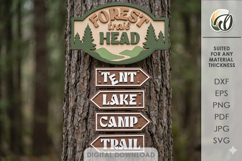 Camping Arrow Signs Bundle Laser Cut. Directional Sign SVG Product Image 13