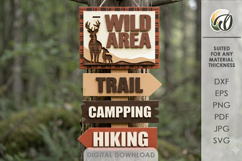 3D Camping Arrow Sign Laser Cut. Directional Sign SVG Product Image 1