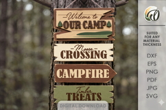 Camping Arrow Signs Bundle Laser Cut. Directional Sign SVG Product Image 12