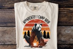 Camping Bear Sublimation Design Vintage Campfire Png