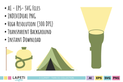 Camping banner decoration graphics for birthday party printables