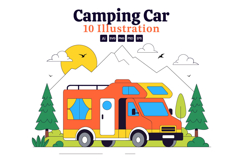 10 Camping Car Vector Illustration Product Image 1