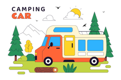 10 Camping Car Vector Illustration Product Image 4