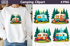 Camping Trailer Clipart | Camping Sublimation Product Image 1