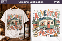 Camping Quote Sublimation | Adventure Awaits Camper Product Image 1