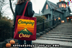 Camping Crew PNG Retro Mountain Outdoor Adventure Design