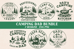 Camping Dad SVG Bundle, 7 Retro Outdoors PNG Retro Design Product Image 1