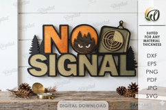 3D Camping Decor Laser Cut. Wall Decor. No Signal SVG Product Image 1