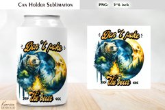 Camping Quotes Can Cooler|Wild Animal Can Holder Sublimation Product Image 1