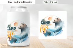 Camping Quotes Can Cooler|Wild Animal Can Holder Sublimation Product Image 1