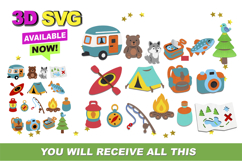 Camping Elements 3D SVG Product Image 1