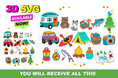 Camping Elements 3D SVG Product Image 1