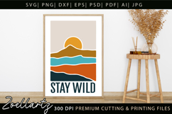 Stay Wild SVG Boho Camping Mountain Landscape Camper T-shirt Product Image 1