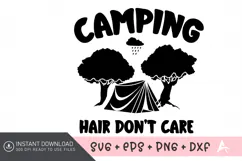 Camping Hair Don't Care SVG, Camping Life SVG Product Image 1