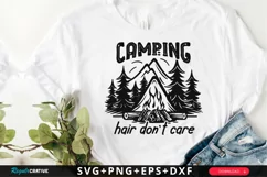 Camping Hair Don't Care SVG, Camping SVG Design Product Image 1