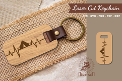 Camping Heartbeat Laser Cut Keychain SVG Product Image 1