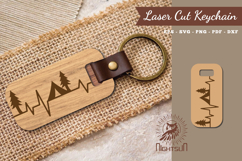 Camping Heartbeat Laser Cut Keychain SVG Product Image 1