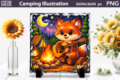 Cute Fox Camping Design | Campfire Music Sublimation Product Image 1