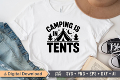Camping Is In Tents SVG File | Camping SVG | Outdoor Designs Product Image 2