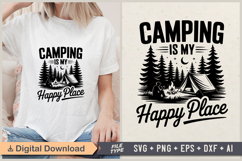 Camping Is My Happy Place SVG File | Camping SVG | Outdoor Product Image 1