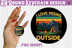 Round keychain | Camping | Funny camp Product Image 1