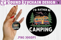 Round keychain | Camping | Funny camp Product Image 1