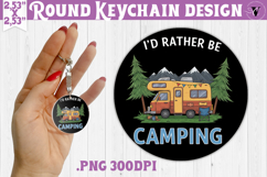 Round keychain | Camping | Funny camp Product Image 1