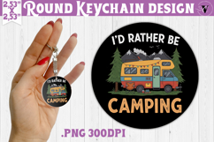 Round keychain | Camping | Funny camp Product Image 1