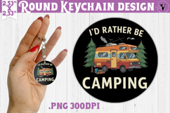 Round keychain | Camping | Funny camp Product Image 1