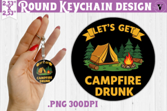 Round keychain | Camping | Funny camp Product Image 1