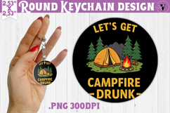 Round keychain | Camping | Funny camp Product Image 1