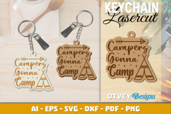 Camping Keychain Lasercut Product Image 1