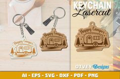 Camping Keychain Lasercut Product Image 1