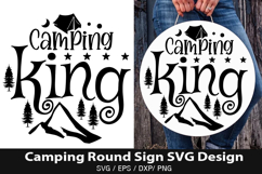 Camping king SVG - Camping Round Sign Design Product Image 1