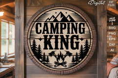 Camping King SVG File | Camping Round Sign SVG Product Image 2
