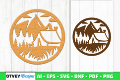 Camping mountains Wall Sign Laser Cut Product Image 2